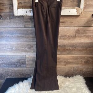Apt 9 Stretch Maxwell Ladies Dress Trousers/Pants, Brown pinstriped , Size 10